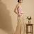 Blush pink embroidered satin co ord set
