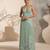 Sage green embroidered imported crepe gown