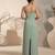 Sage green embroidered imported crepe gown