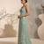 Sage green embroidered imported crepe gown