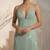 Sage green embroidered imported crepe gown