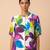 White printed silk shantoon dress