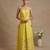 Yellow embroidered cotton poplin dress