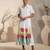 White embroidered cotton poplin dress
