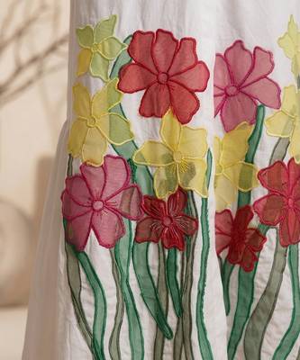 White embroidered cotton poplin dress 3