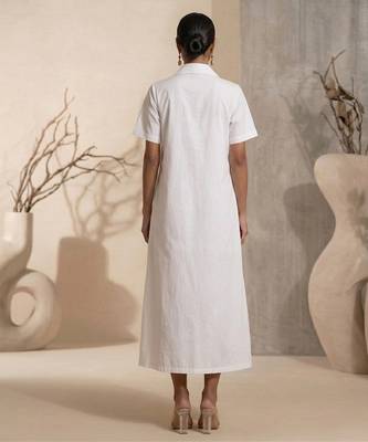White embroidered cotton poplin dress 4