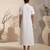 White embroidered cotton poplin dress