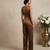 Chocolate brown imported satin jumpsuit