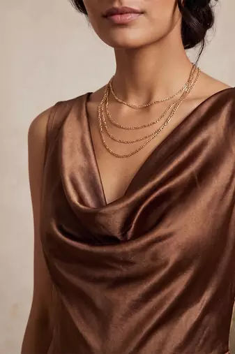 Chocolate brown imported satin jumpsuit
