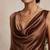 Chocolate brown imported satin jumpsuit