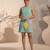 Sage green embroidered chanderi cotton dress