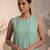 Sage green embroidered chanderi cotton dress