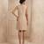 Beige embroidered chanderi cotton dress