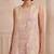 Beige embroidered chanderi cotton dress