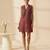 Crimson red embroidered chanderi cotton dress