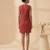 Crimson red embroidered chanderi cotton dress