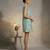 Sage green embroidered chanderi cotton dress