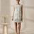 White green embroidered cotton dress