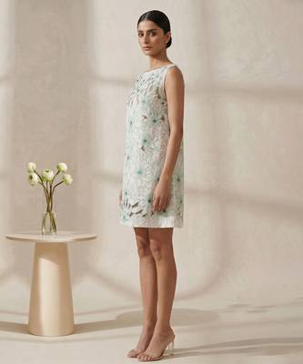 White green embroidered cotton dress 2