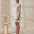 White green embroidered cotton dress