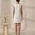White green embroidered cotton dress