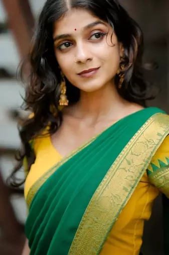 Lemon Yellow South Indian Festive Silk Lehenga Choli