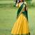 Lemon Yellow South Indian Festive Silk Lehenga Choli