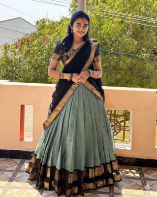 Mehndi South Indian Festive Silk Lehenga Choli 2