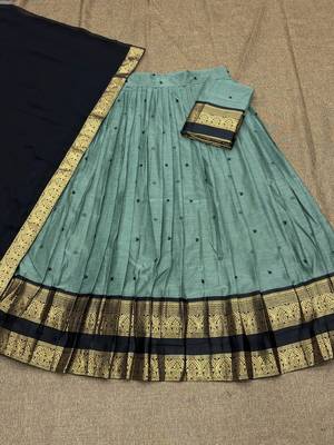 Mehndi South Indian Festive Silk Lehenga Choli 4