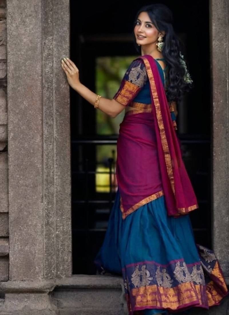 Morpich South Indian Festive Silk Lehenga Choli