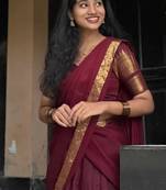 Maroon South Indian Festive Silk Lehenga Choli