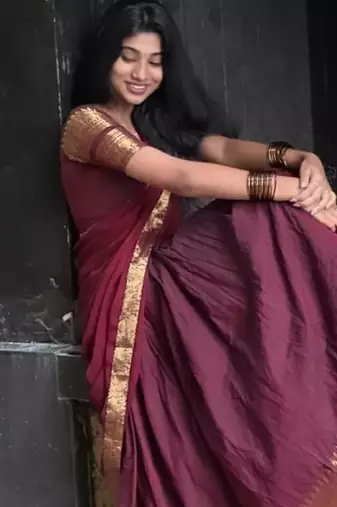 Maroon South Indian Festive Silk Lehenga Choli