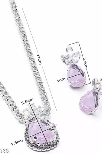 Western party wear silver plated chain pendant set