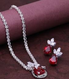 Western party wear silver plated chain pendant set