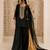 Natural satin farshi palazzo suit with sequins embroidery & organza dupatta
