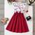 Maroon floral print cotton blend fit & flare girls dress