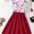 Maroon floral print cotton blend fit & flare girls dress