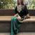 Teal blue velvet embroidered kurta set