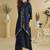 Blue silk cotton mirror salwaar kameez set