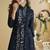 Blue silk cotton mirror salwaar kameez set