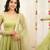Light green silk blend embroidered salwaar kameez set