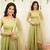 Light green silk blend embroidered salwaar kameez set
