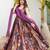 Purple art silk digital print gown set