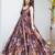 Purple art silk digital print gown set