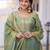 Light green silk blend embroidered palazzo set