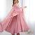 Baby pink faux georgette embroidered gown set