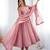 Baby pink faux georgette embroidered gown set