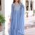 Blue georgette embroidered gown set