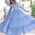 Blue georgette embroidered gown set