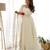 White silk blend embroidered anarkali suit